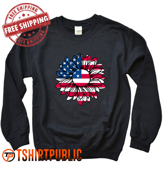 America Sunflower Sweatshirt Free Shipping