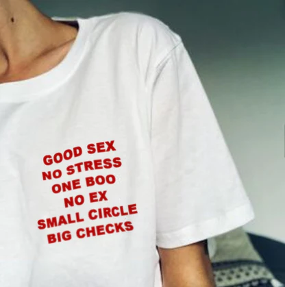 Good Sex No Stress One Boo No Ex Small Circle Big Checks T Shirt