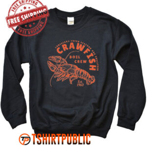 Crawfish Crew Retro Louisiana Cajun Seafood Gift T Shirt Free Shipping