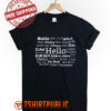 Hello In Different Languages T Shirt
