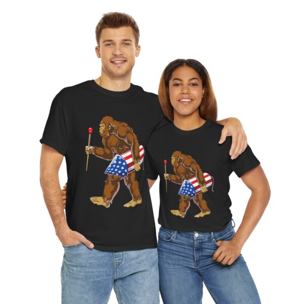 bigfoot fireworks 4th of july shirt couple